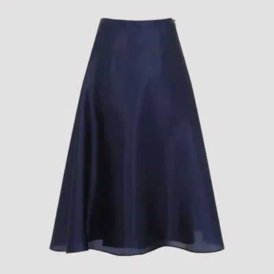 Alberta Ferretti Light Knit Midi Skirt In Blue
