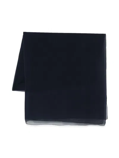 Alberta Ferretti Light Silk Ectangular Scarf In Black