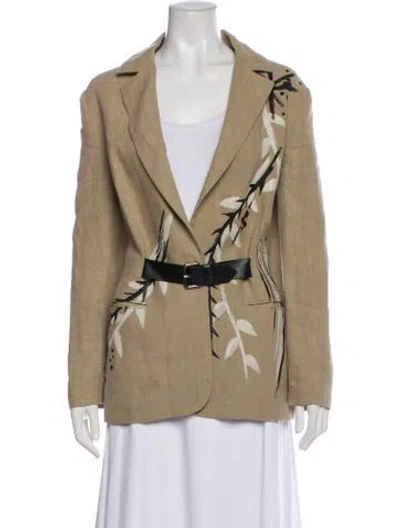 Pre-owned Alberta Ferretti Linen Blazer In Neutral
