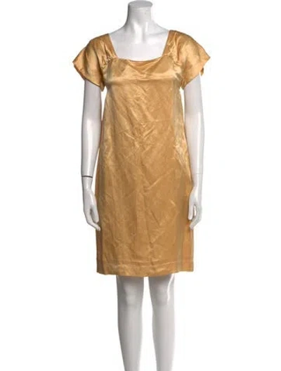 Pre-owned Alberta Ferretti Linen Mini Dress In Neutral