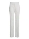 Alberta Ferretti Tailored Enver Satin Trousers In White