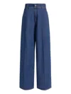 Alberta Ferretti Logo-detail Cotton Jeans In Blue