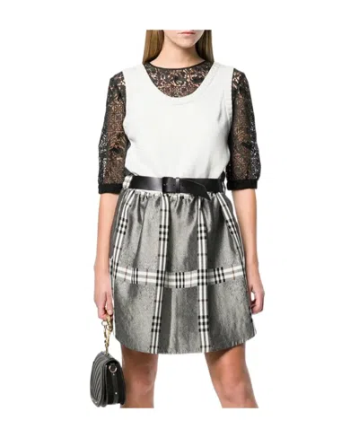 Alberta Ferretti Logo Dress In Gray