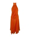 Alberta Ferretti Logo Dress In Red