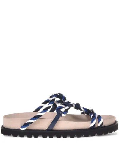 Alberta Ferretti Logo-lettering Sandals In Blue
