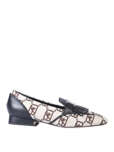 ALBERTA FERRETTI LOGO LOAFERS