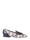 Alberta Ferretti Logo-patterned Moccasins With Fringed Strap In Multi