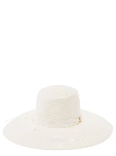 Alberta Ferretti Straw Hat In White