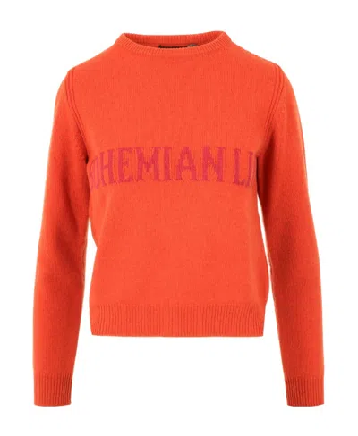 Alberta Ferretti Logo Sweater In Orange