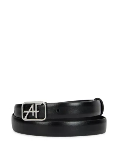 Alberta Ferretti Logo-buckle Leather Belt In Black
