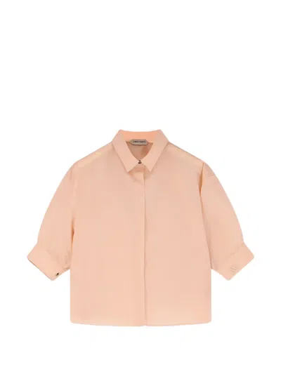 Alberta Ferretti Logo-embroidered Short-sleeve Shirt In Pink