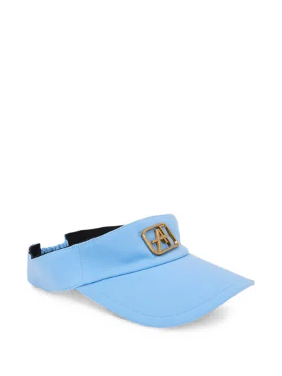 Alberta Ferretti Logo-plaque Adjustable Visor In Blue