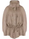 Alberta Ferretti Drawstring-waist Jacket In Beige