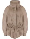 Alberta Ferretti Drawstring-waist Jacket In Beige