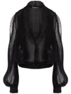 Alberta Ferretti Long Coat Clothing In Black