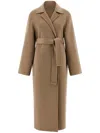 Alberta Ferretti Double Cloth Coat Coats And Trench Coats Beige In Brown