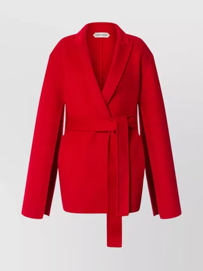 ALBERTA FERRETTI LONG COAT WITH BELTED WAIST AND SHAWL COLLAR