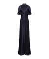 Alberta Ferretti Satin Dress In Black