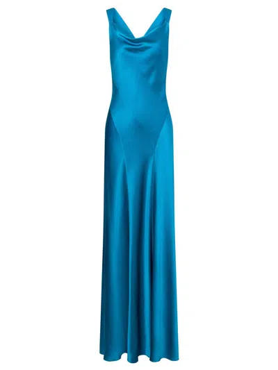 Alberta Ferretti Long Dress In Blue