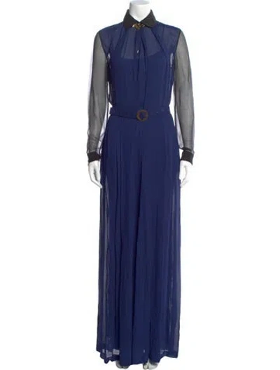 Pre-owned Alberta Ferretti Long Dress In Blue
