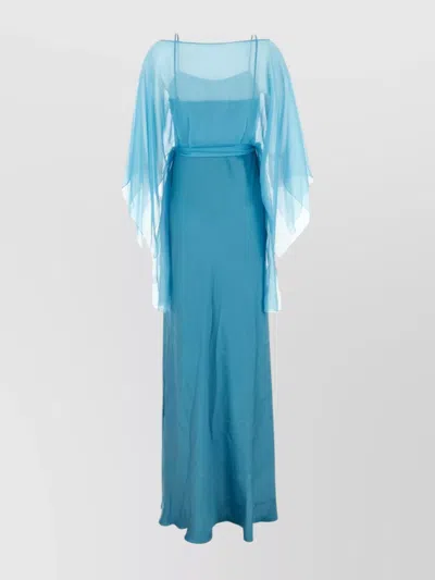 ALBERTA FERRETTI LONG DRESS IN ACETATE BLEND