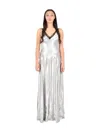 Alberta Ferretti Long Dress In Silver