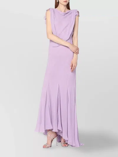 ALBERTA FERRETTI LONG DRESS WITH RUFFLES