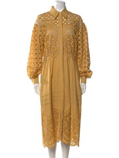 Pre-owned Alberta Ferretti Long Dress In Yellow