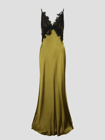 ALBERTA FERRETTI LONG EMBROIDERED DRESS