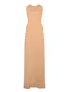 Alberta Ferretti Long Enver Satin Dress In Pink