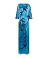 Alberta Ferretti Long Patterned Dress In Blue