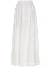 Alberta Ferretti Long Pierced Skirt In White