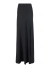 Alberta Ferretti Long Relaxed Black Skirt In Silk Blend Woman In Black