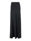 Alberta Ferretti Long Relaxed Black Skirt In Silk Blend Woman In Black
