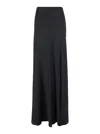 Alberta Ferretti Long Relaxed Black Skirt In Silk Blend Woman In Black