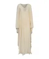Alberta Ferretti Long Silk Dress In Animal Print