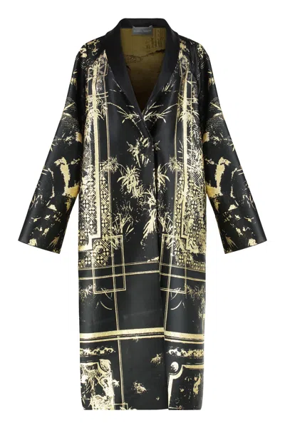 Alberta Ferretti Long Single-breasted Jacket In Black