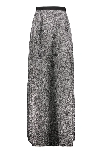 Alberta Ferretti Long Skirt In Gray