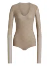 Alberta Ferretti Long-sleeve Body In Neutral