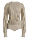 Alberta Ferretti Long-sleeve Bodysuit In Neutral