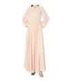 Alberta Ferretti Silk Georgette Draped Detailing Floor-length Dress In Pink