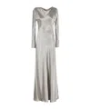 Alberta Ferretti Abito Raso Lucido In Gray