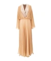 Alberta Ferretti Chiffon And Satin Maxi Dress In Multi