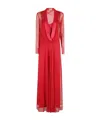 Alberta Ferretti Long Sleeve Dress In Red