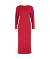 Alberta Ferretti Alberta Ferreti Midi Dress In Stretch Cady In Red