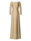Alberta Ferretti Miakdo Long Beige Maxi Dress In Gray