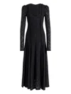 Alberta Ferretti Long-sleeve Midi Dress In Black