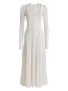 Alberta Ferretti Long-sleeve Midi Dress In White