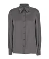 Alberta Ferretti Grey Shirt With Pointed Collar In Silk Blend Woman In Gray