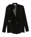 Alberta Ferretti Ruffled Long-sleeve Blouse In Black